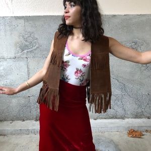 Vintage Leather Fringe Vest